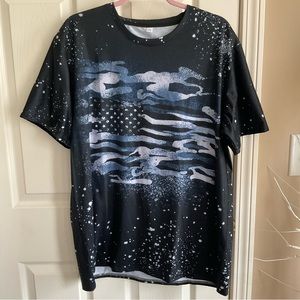 American Flag Bleach Splatter Tee